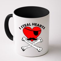I Steal Hearts Pirate Crossbones Mustache Valentine's Day Design Mug