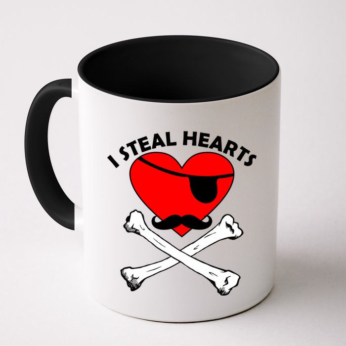 I Steal Hearts Pirate Crossbones Mustache Valentine's Day Design Mug