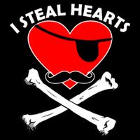 I Steal Hearts Pirate Crossbones Mustache Valentine's Day Design 16 in Basic Backpack