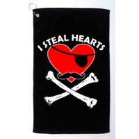 I Steal Hearts Pirate Crossbones Mustache Valentine's Day Design Golf Towel