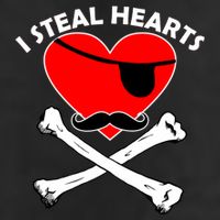 I Steal Hearts Pirate Crossbones Mustache Valentine's Day Design Golf Towel