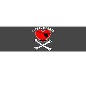 I Steal Hearts Pirate Crossbones Mustache Valentine's Day Design Bumper Sticker