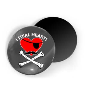 I Steal Hearts Pirate Crossbones Mustache Valentine's Day Design Magnet