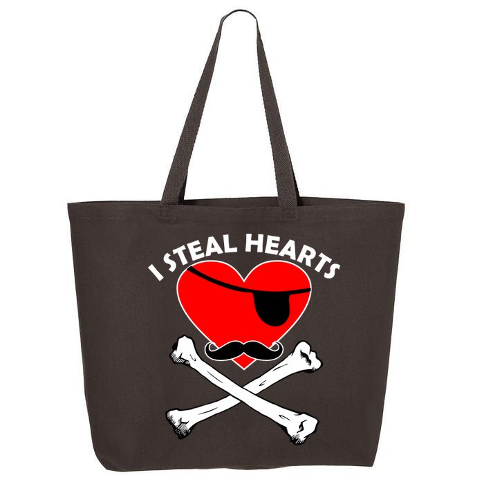 I Steal Hearts Pirate Crossbones Mustache Valentine's Day Design 25L Jumbo Tote