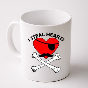 I Steal Hearts Pirate Crossbones Mustache Valentine's Day Design Coffee Mug