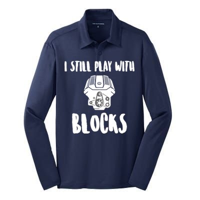 I Still Play With Blocks Silk Touch Performance Long Sleeve Polo