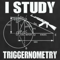 I Study Triggernometry Gun 7 Panel Mesh Trucker Snapback Hat