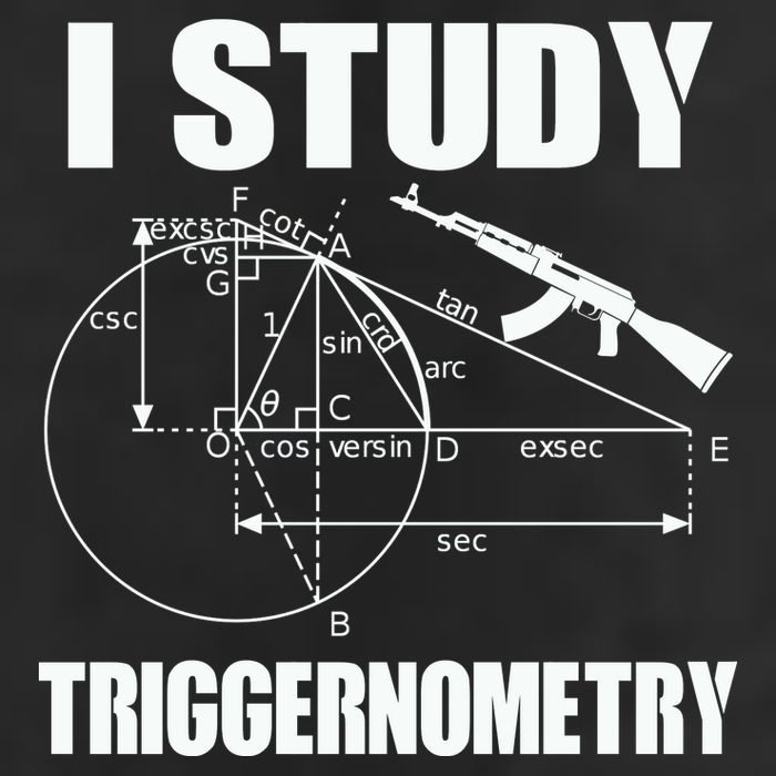 I Study Triggernometry Gun 7 Panel Mesh Trucker Snapback Hat