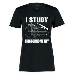 I Study Triggernometry Gun Women's Momentum V-Neck T-Shirt