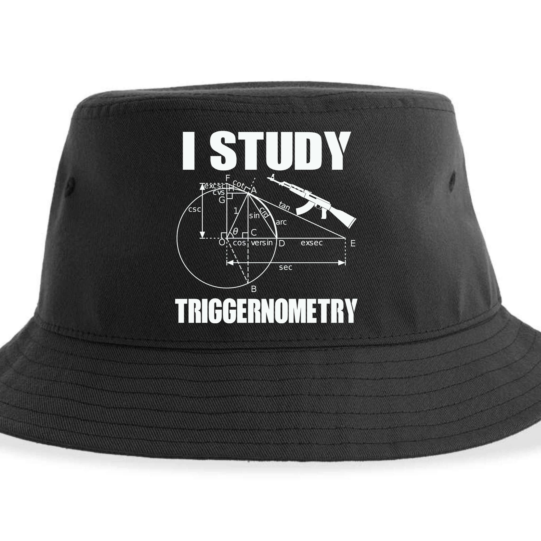 I Study Triggernometry Gun Sustainable Bucket Hat
