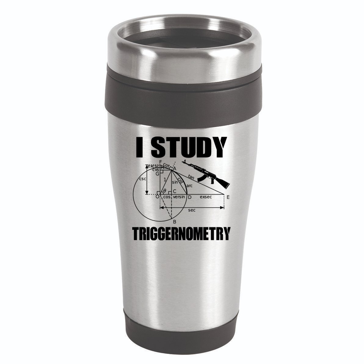 I Study Triggernometry Gun 16oz Travel Tumbler
