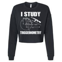 I Study Triggernometry Gun Cropped Pullover Crew