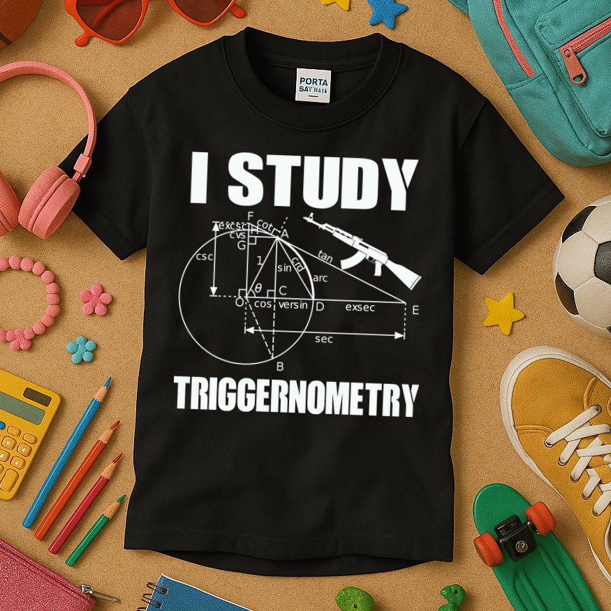 I Study Triggernometry Gun Kids T-Shirt