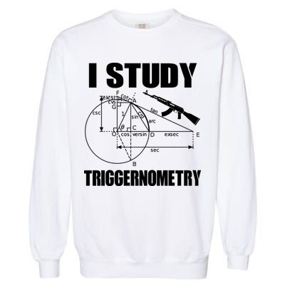 I Study Triggernometry Gun Garment-Dyed Sweatshirt