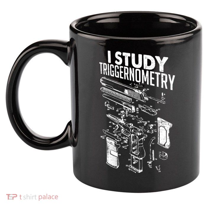 I Study Triggernometry Gun Diagram 11oz C Handle Ceramic Mug
