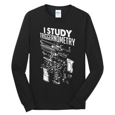 I Study Triggernometry Gun Diagram Tall Long Sleeve T-Shirt