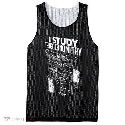 I Study Triggernometry Gun Diagram Mesh Reversible Basketball Jersey Tank