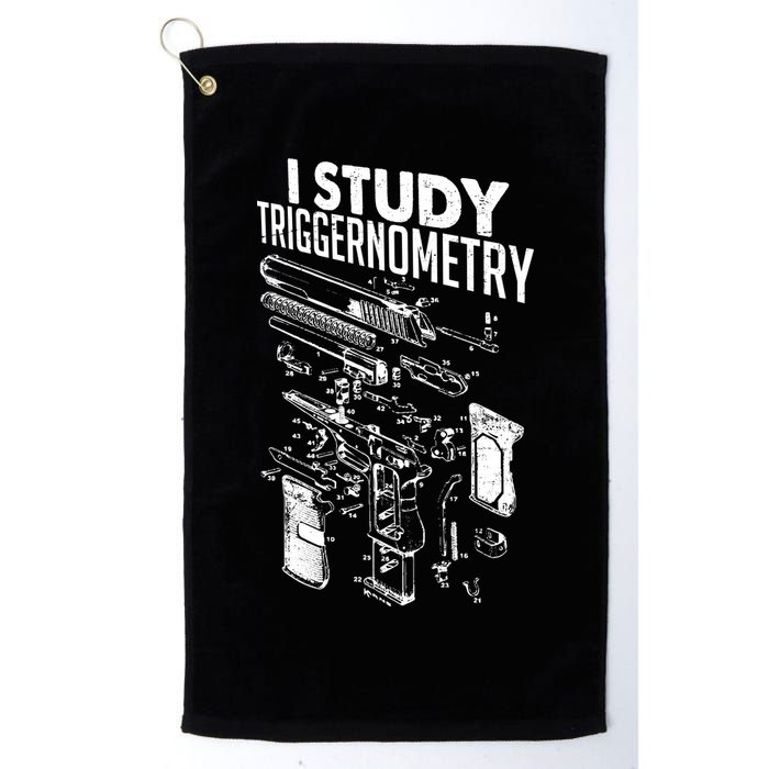 I Study Triggernometry Gun Diagram Golf Towel