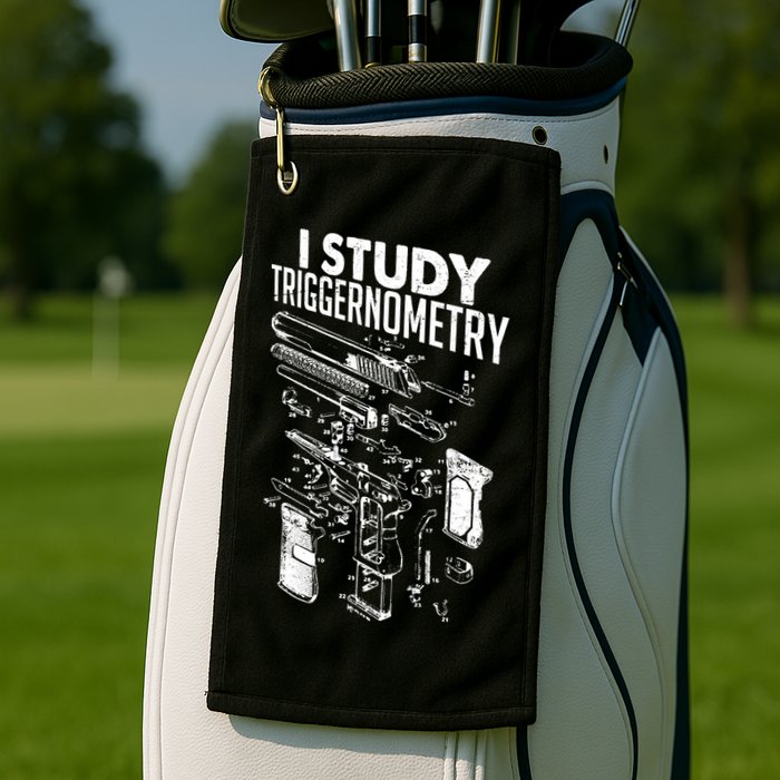 I Study Triggernometry Gun Diagram Golf Towel