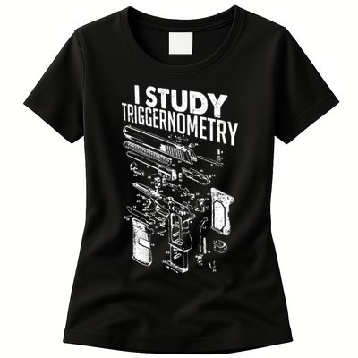 I Study Triggernometry Gun Diagram Womens T-Shirt