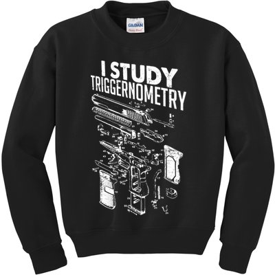 I Study Triggernometry Gun Diagram Kids Sweatshirt
