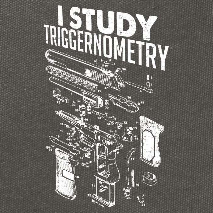 I Study Triggernometry Gun Diagram Cotton Canvas Backpack