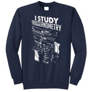 I Study Triggernometry Gun Diagram Tall Sweatshirt