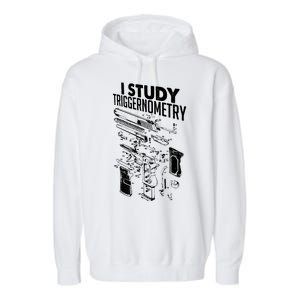 I Study Triggernometry Gun Diagram Garment-Dyed Fleece Hoodie