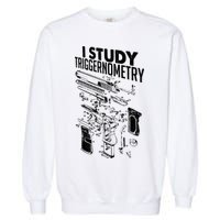 I Study Triggernometry Gun Diagram Garment-Dyed Sweatshirt