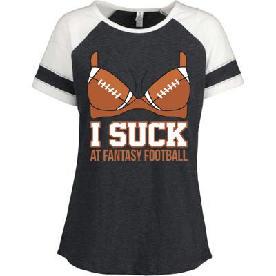 I Suck At Fantasy Football Last Place Enza Ladies Jersey Colorblock Tee