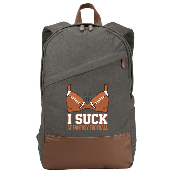 I Suck At Fantasy Football Last Place Cotton Canvas Backpack