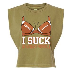 I Suck At Fantasy Football Last Place Garment-Dyed Women's Muscle Tee