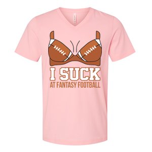 I Suck At Fantasy Football Last Place V-Neck T-Shirt