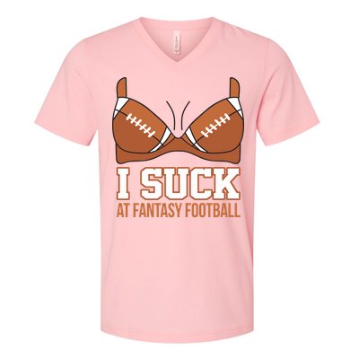 I Suck At Fantasy Football Last Place V-Neck T-Shirt