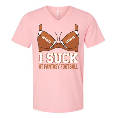 I Suck At Fantasy Football Last Place V-Neck T-Shirt