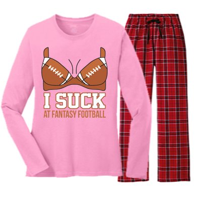 I Suck At Fantasy Football Last Place Women's Long Sleeve Flannel Pajama Set 