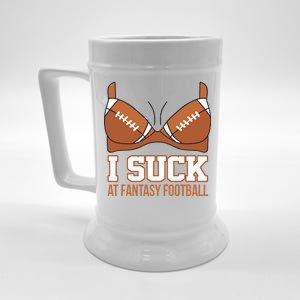 I Suck At Fantasy Football Last Place Beer Stein