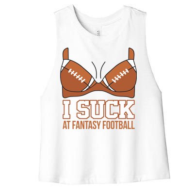 I Suck At Fantasy Football Last Place Women's Racerback Cropped Tank