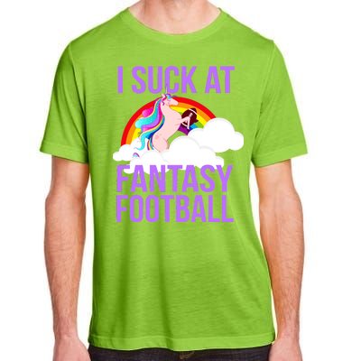 I Suck At Fantasy Football Unicorn Adult ChromaSoft Performance T-Shirt