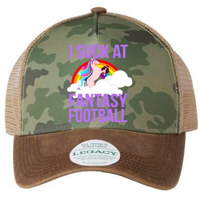 I Suck At Fantasy Football Unicorn Legacy Tie Dye Trucker Hat