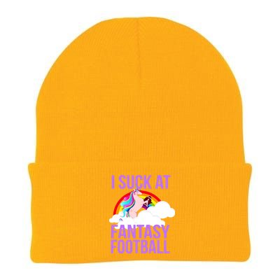 I Suck At Fantasy Football Unicorn Knit Cap Winter Beanie