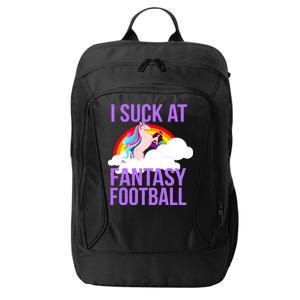 I Suck At Fantasy Football Unicorn City Backpack