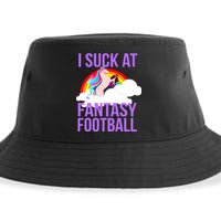 I Suck At Fantasy Football Unicorn Sustainable Bucket Hat