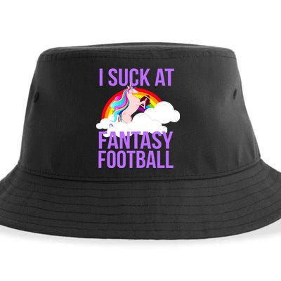 I Suck At Fantasy Football Unicorn Sustainable Bucket Hat