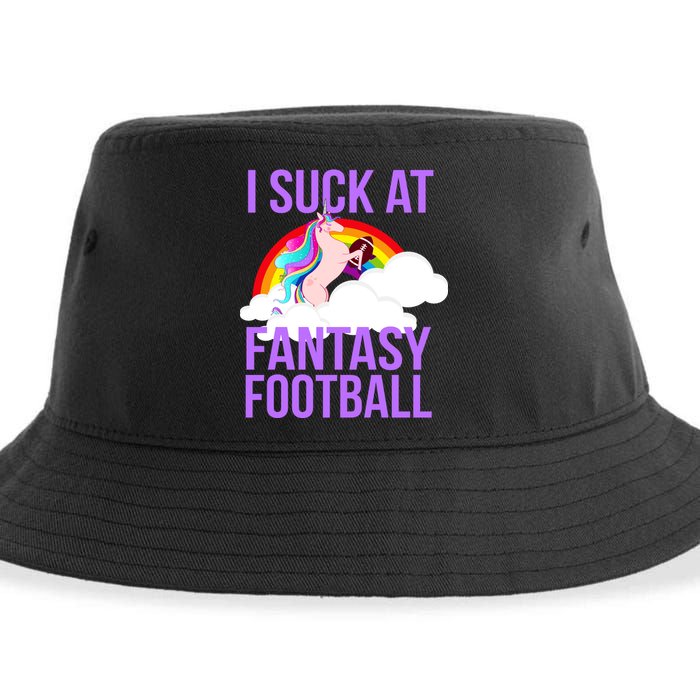 I Suck At Fantasy Football Unicorn Sustainable Bucket Hat