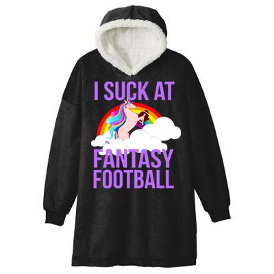 I Suck At Fantasy Football Unicorn Hooded Wearable Blanket
