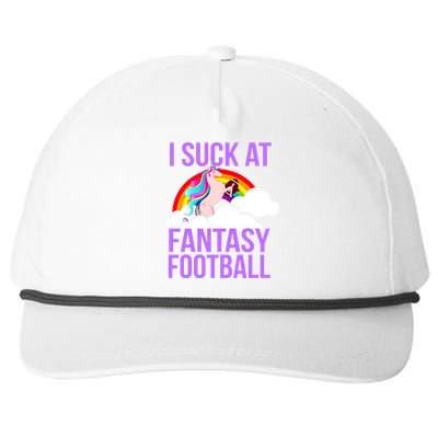 I Suck At Fantasy Football Unicorn Snapback Five-Panel Rope Hat