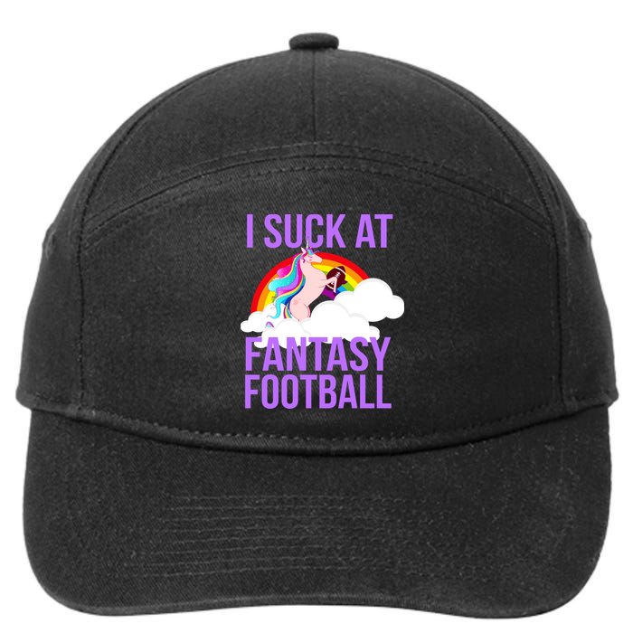 I Suck At Fantasy Football Unicorn 7-Panel Snapback Hat