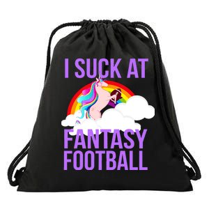 I Suck At Fantasy Football Unicorn Drawstring Bag