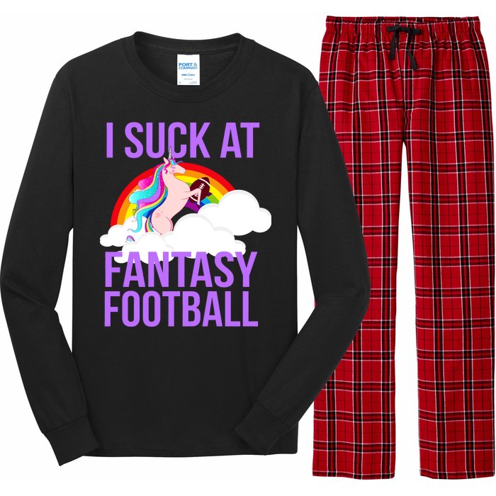 I Suck At Fantasy Football Unicorn Long Sleeve Pajama Set